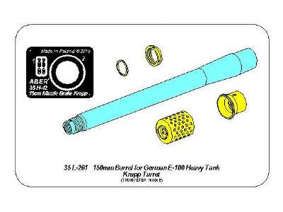 Lufa 150mm z hamulcem do niemieckiego czołgu E-100 z wieżą Krupp - zdjęcie 13