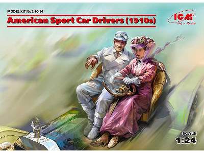 Amerykańscy kierowcy sportowi - 1910 - 2 figurki - zdjęcie 1