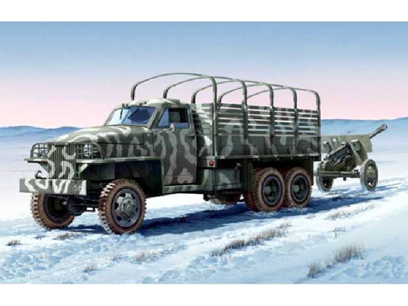 Ciężarówka Lend-Lease Studebaker z działem ZiS-3 Gun - zdjęcie 1 Ciężarówka Lend-Lease Studebaker z działem ZiS-3 Gun - zdjęcie 1