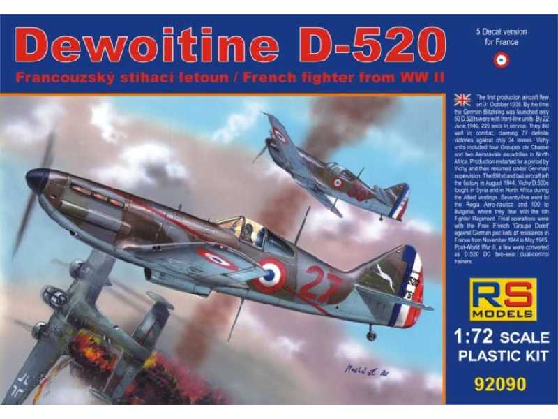 Myśliwiec francuski Dewoitine D-520 - zdjęcie 1 Myśliwiec francuski Dewoitine D-520 - zdjęcie 1
