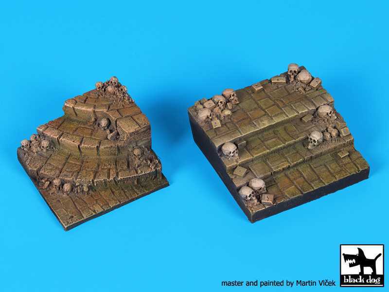 Stairs With Skulls For 54 mm Or 1/35 Figures (50x45/55x55 mm) - zdjęcie 1 Stairs With Skulls For 54 mm Or 1/35 Figures (50x45/55x55 mm) - zdjęcie 1
