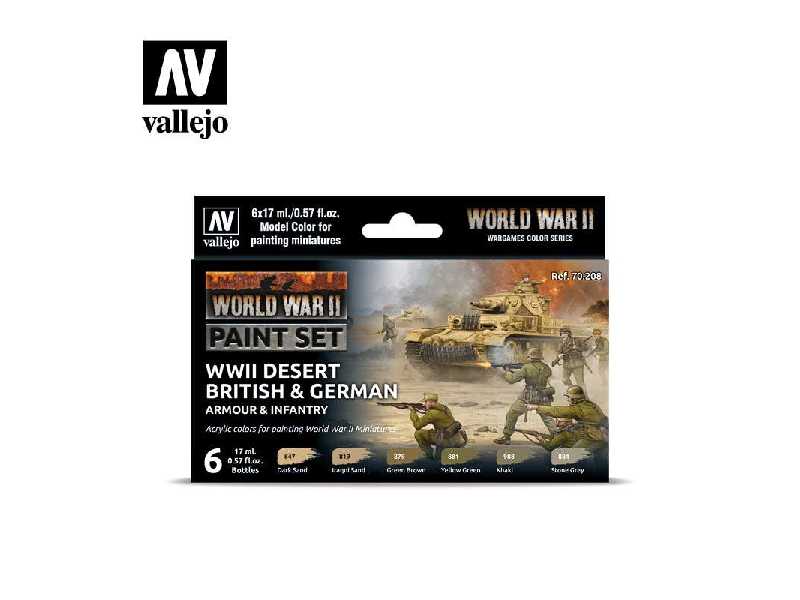 WWII Desert British & German Armour & Infantry zestaw 6 farb - zdjęcie 1 WWII Desert British & German Armour & Infantry zestaw 6 farb - zdjęcie 1
