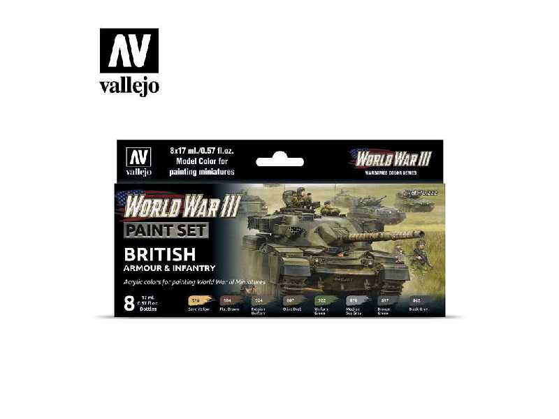 WWIII - British Armour & Infantry - zestaw 8 farbek - zdjęcie 1 WWIII - British Armour & Infantry - zestaw 8 farbek - zdjęcie 1