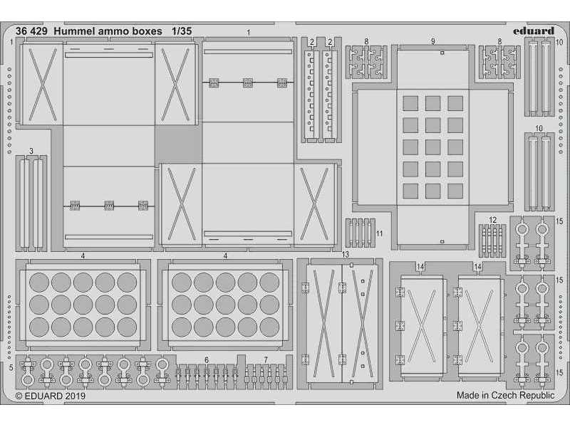 Hummel ammo boxes 1/35 - Tamiya - zdjęcie 1