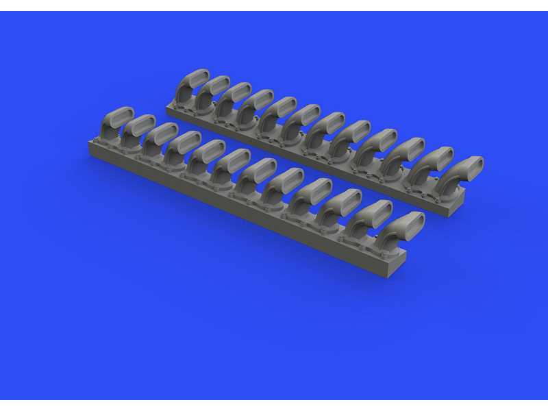 P-400 exhaust stacks 1/48 - Eduard - zdjęcie 1 P-400 exhaust stacks 1/48 - Eduard - zdjęcie 1