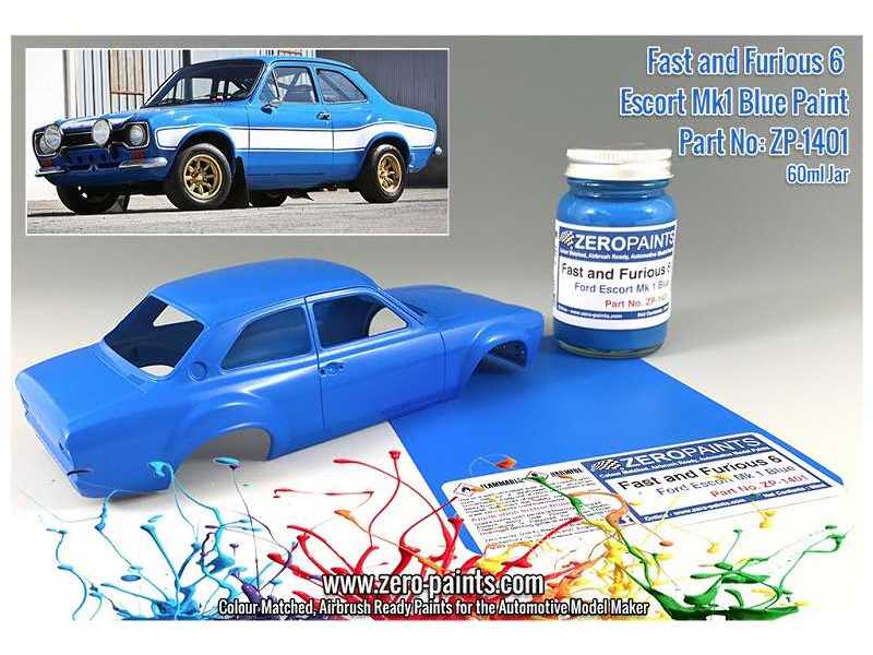 1401 Fast And Furious 6 Ford Escort Mk 1 Blue - zdjęcie 1