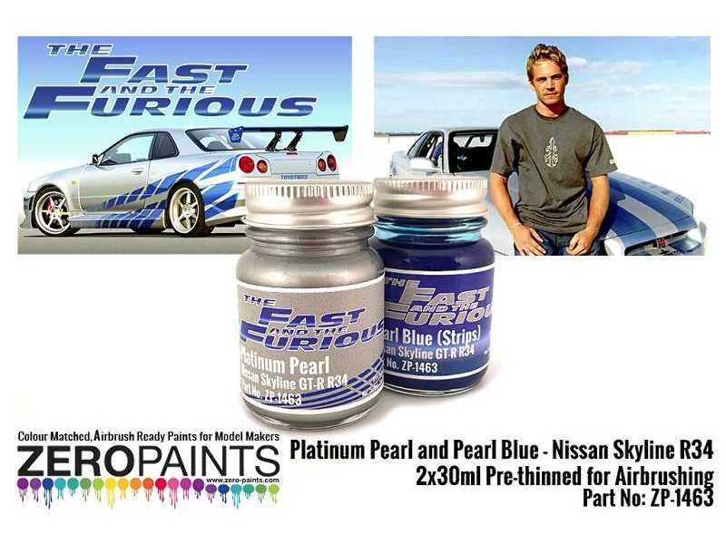 1463 Fast And Furious Platinum Pearl/Pearl Blue Set (Paul Walker - zdjęcie 1 1463 Fast And Furious Platinum Pearl/Pearl Blue Set (Paul Walker - zdjęcie 1