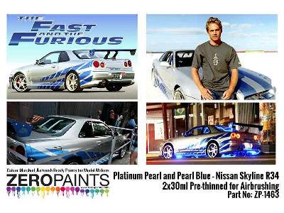 1463 Fast And Furious Platinum Pearl/Pearl Blue Set (Paul Walker - zdjęcie 2