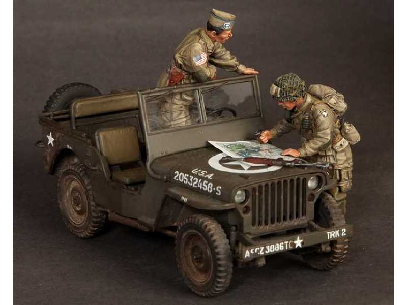 Major And 1 Lieutenant 101st Airborne Division, WW Ii 2 Figures - zdjęcie 1