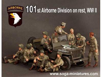 101st Airborne Division On Rest, WW Ii 9 Figures - zdjęcie 1