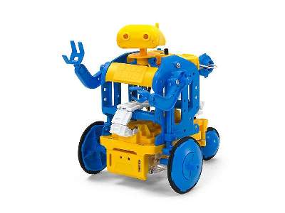 Robot jeżdżący programowany łańcuchem - niebieskożółty - zdjęcie 1