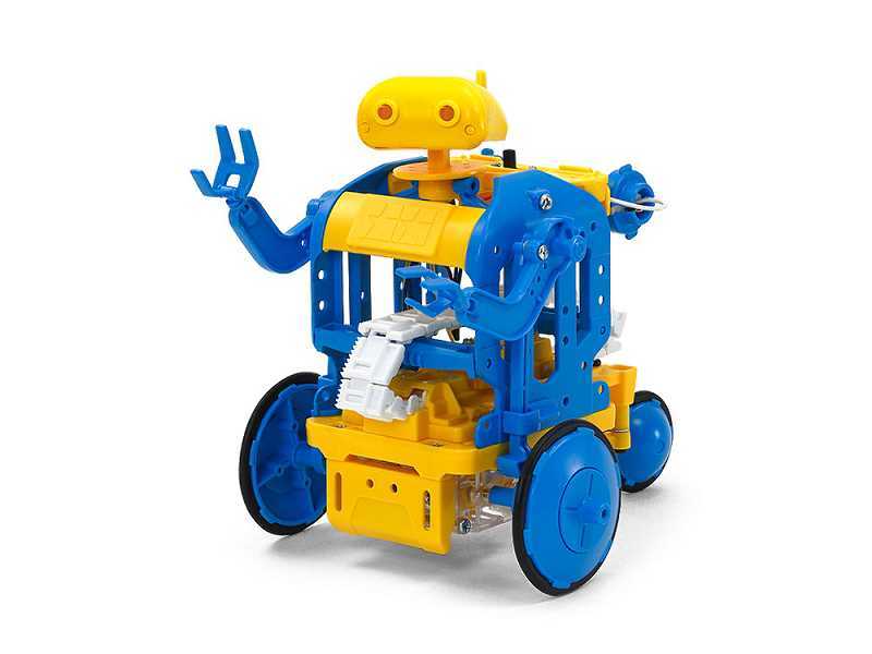 Robot jeżdżący programowany łańcuchem - niebieskożółty - zdjęcie 1
