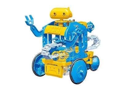 Robot jeżdżący programowany łańcuchem - niebieskożółty - zdjęcie 2