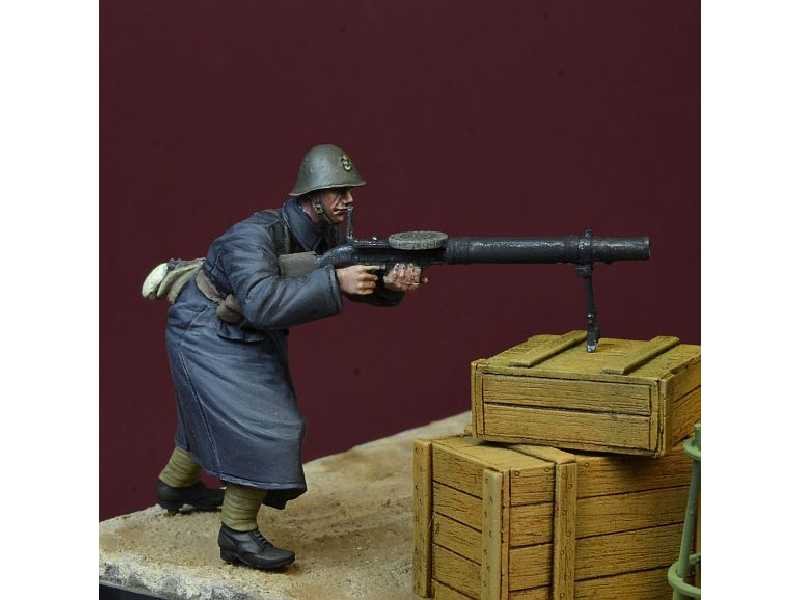 Black Devils Lewis Gunner, WWii Dutch Army Rotterdam 1940 - zdjęcie 1 Black Devils Lewis Gunner, WWii Dutch Army Rotterdam 1940 - zdjęcie 1