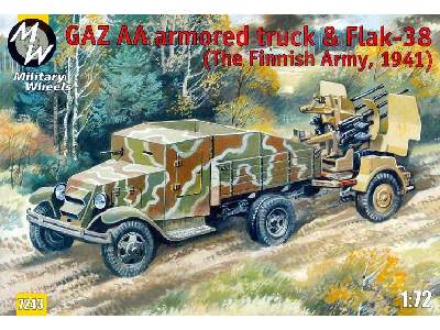 Ciężarówka opancerzona GAZ AA z działem Flak 38 - Finlandia 1941 - zdjęcie 1