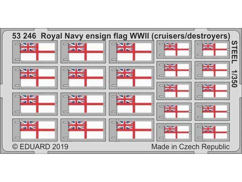 Royal Navy ensign flag WWII (cruisers/ destroyers) STEEL 1/350 - zdjęcie 1 Royal Navy ensign flag WWII (cruisers/ destroyers) STEEL 1/350 - zdjęcie 1