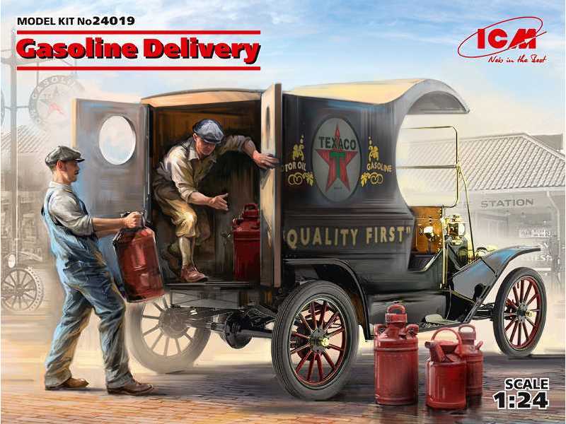 Ford T 1912 dostawczy - załadunek benzyny - z figurkami - zdjęcie 1 Ford T 1912 dostawczy - załadunek benzyny - z figurkami - zdjęcie 1