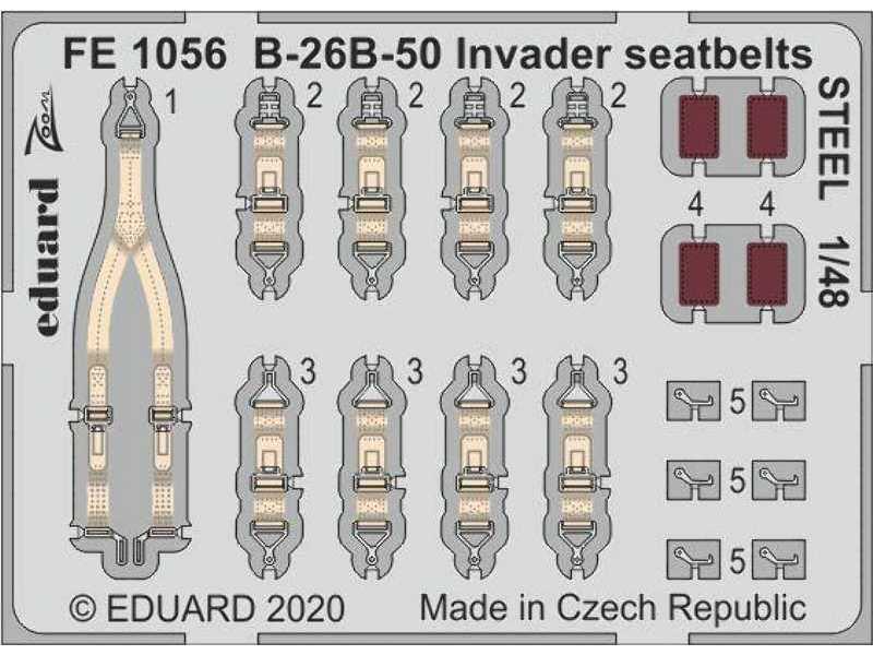B-26B-50 Invader seatbelts STEEL 1/48 - zdjęcie 1 B-26B-50 Invader seatbelts STEEL 1/48 - zdjęcie 1