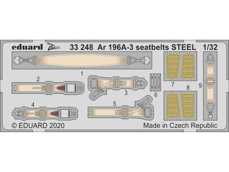 Ar 196A-3 seatbelts STEEL 1/32 - zdjęcie 1 Ar 196A-3 seatbelts STEEL 1/32 - zdjęcie 1