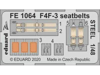 F4F-3 seatbelts STEEL 1/48 - zdjęcie 1
