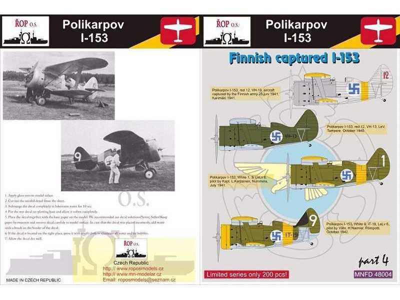 Polikarpov I-153 - Finnish Captured I-153 - zdjęcie 1 Polikarpov I-153 - Finnish Captured I-153 - zdjęcie 1