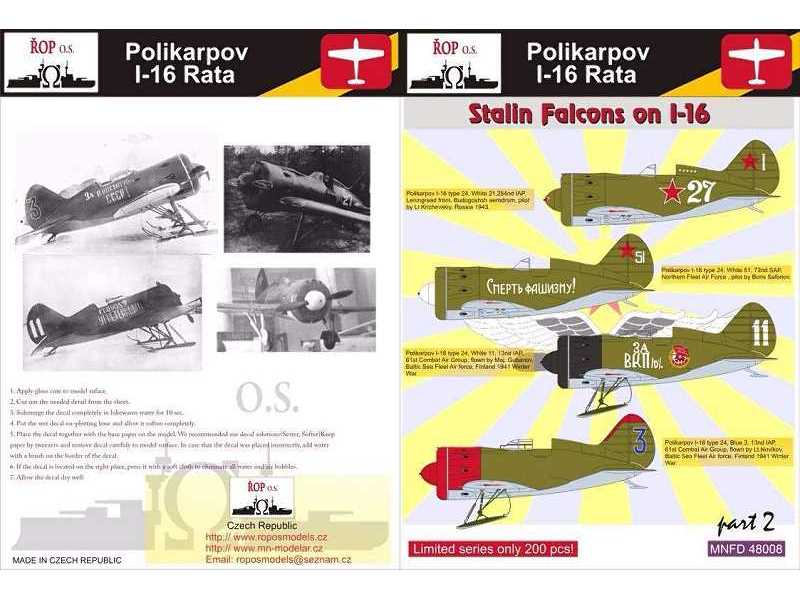 Polikarpov I-16 Rata - Stalin's Falcons On I-16 - zdjęcie 1