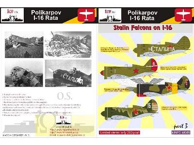 Polikarpov I-16 Rata - Stalin's Falcons On I-16 - zdjęcie 1