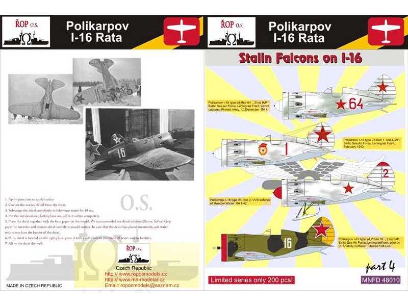 Polikarpov I-16 Rata - Stalin's Falcons On I-16 - zdjęcie 1 Polikarpov I-16 Rata - Stalin's Falcons On I-16 - zdjęcie 1