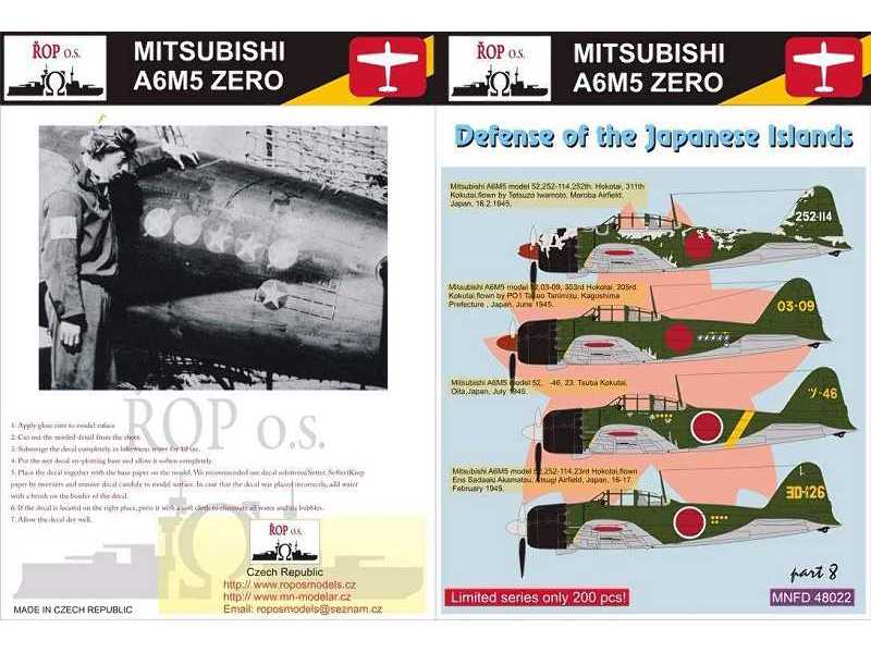 Mitsubishi A6m5 Zero Model 52 - Defense Of The Japanese Islands - zdjęcie 1 Mitsubishi A6m5 Zero Model 52 - Defense Of The Japanese Islands - zdjęcie 1