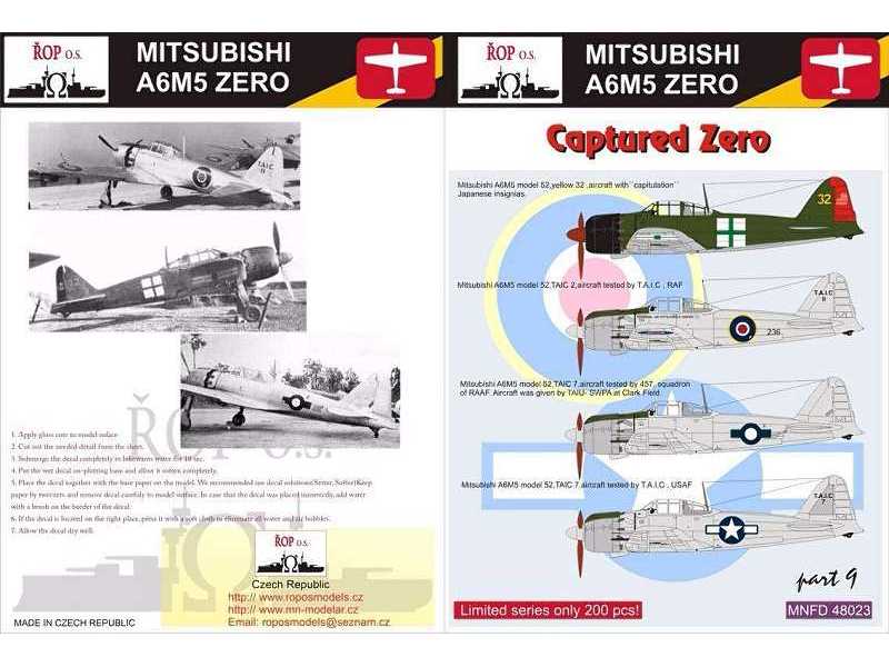Mitsubishi A6m5 Zero Model 52 - Captured Zero - zdjęcie 1 Mitsubishi A6m5 Zero Model 52 - Captured Zero - zdjęcie 1