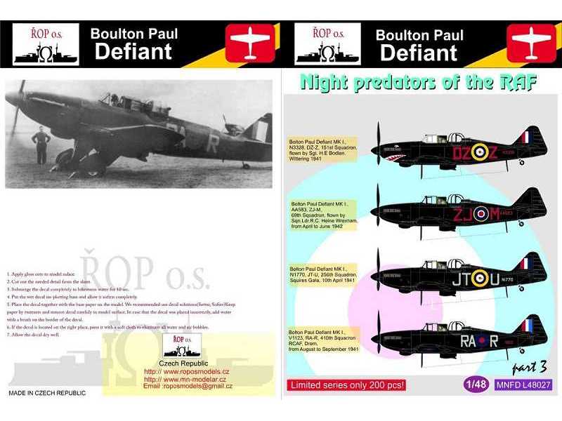 Boulton Paul Defiant - Night Predators Of The RAF - zdjęcie 1