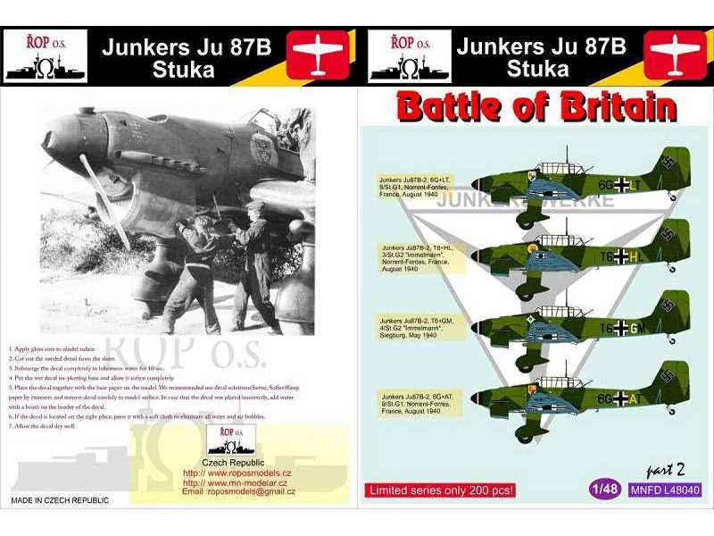 Junkers Ju 87b Stuka - Battle Of Britain - zdjęcie 1 Junkers Ju 87b Stuka - Battle Of Britain - zdjęcie 1