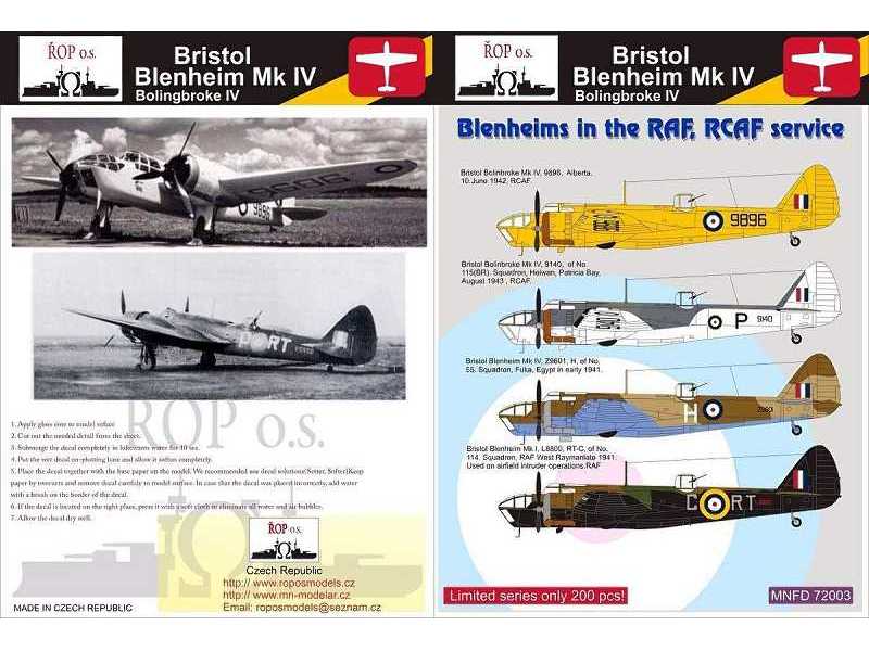 Bristol Blenheim Mk Iv - Blenheims In The RAF, Rcaf Service - zdjęcie 1 Bristol Blenheim Mk Iv - Blenheims In The RAF, Rcaf Service - zdjęcie 1