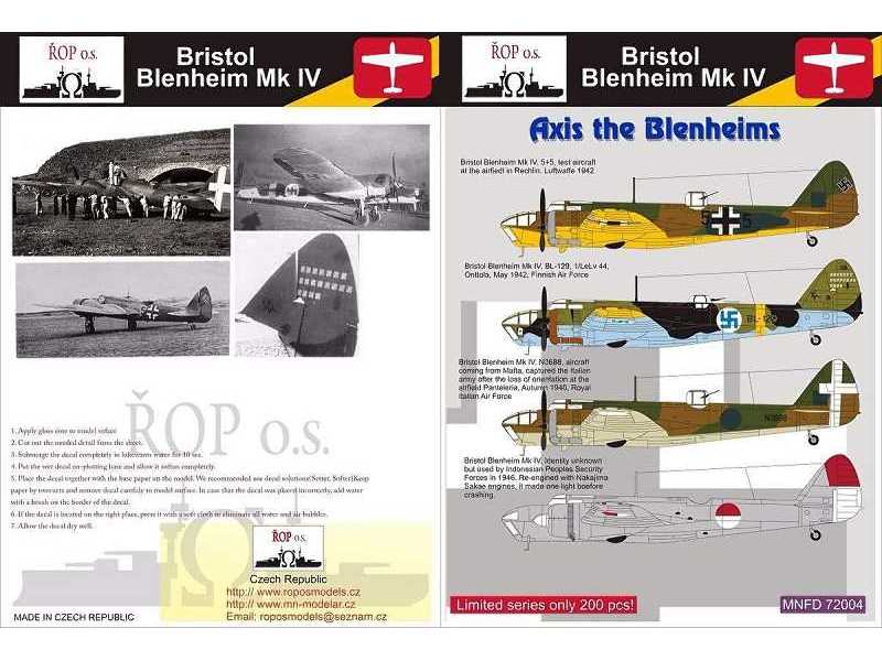 Bristol Blenheim Mk Iv - Axis The Blenheims - zdjęcie 1 Bristol Blenheim Mk Iv - Axis The Blenheims - zdjęcie 1