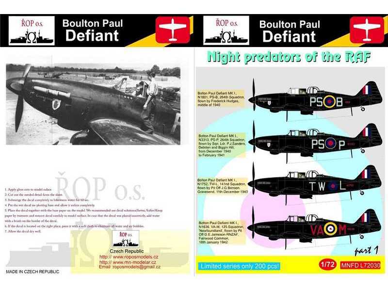 Boulton Paul Defiant - Night Predators Of The RAF - zdjęcie 1 Boulton Paul Defiant - Night Predators Of The RAF - zdjęcie 1