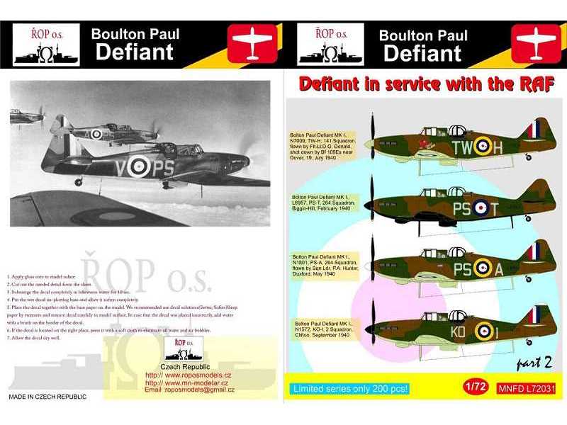 Boulton Paul Defiant - Defiant In Service With The RAF - zdjęcie 1 Boulton Paul Defiant - Defiant In Service With The RAF - zdjęcie 1
