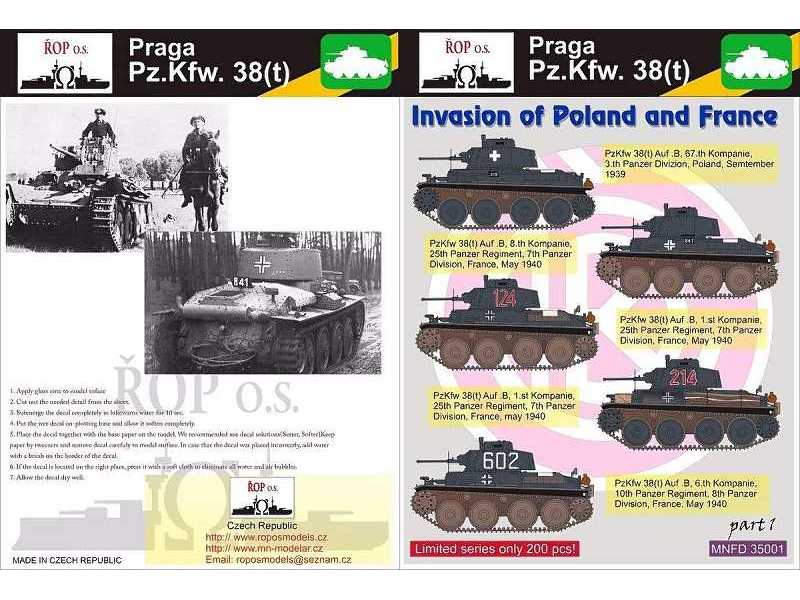 Praga Pz.Kpfw. 38(T) - Invasion Of Poland And France - zdjęcie 1 Praga Pz.Kpfw. 38(T) - Invasion Of Poland And France - zdjęcie 1