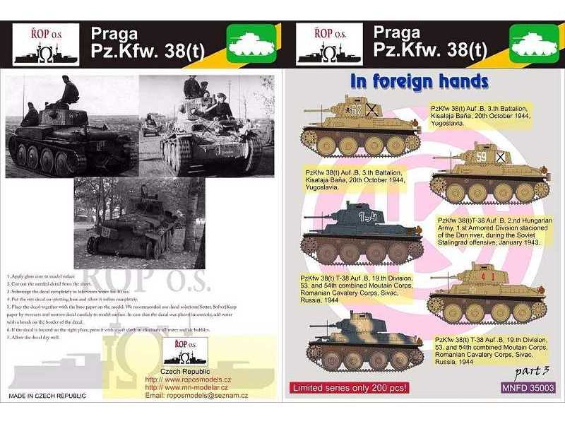 Praga Pz.Kpfw. 38(T) - In Foreign Hands - zdjęcie 1 Praga Pz.Kpfw. 38(T) - In Foreign Hands - zdjęcie 1