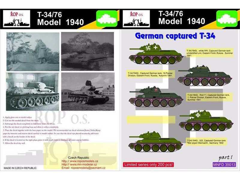 T-34/76 Model 1940 - German Captured T-34 - zdjęcie 1 T-34/76 Model 1940 - German Captured T-34 - zdjęcie 1