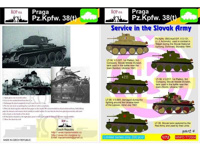 Praga Pz.Kpfw. 38(T) - Service In The Slovak Army - zdjęcie 1 Praga Pz.Kpfw. 38(T) - Service In The Slovak Army - zdjęcie 1
