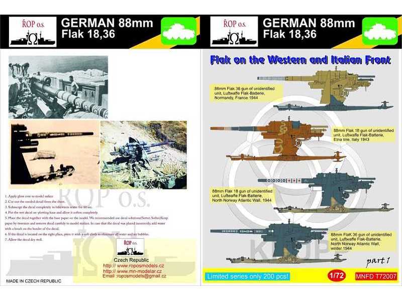 German 88mm Flak 18,36 - Flak On The Western And Italian Front - zdjęcie 1