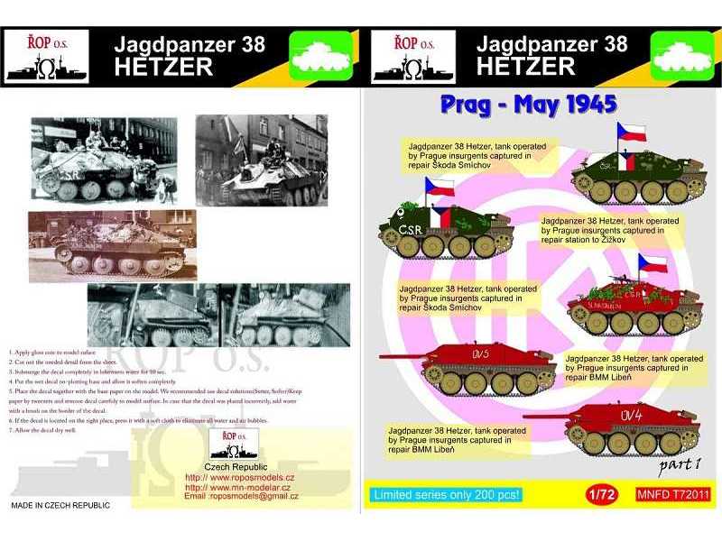 Jagdpanzer 38 Hetzer - Prag May 1945 - zdjęcie 1 Jagdpanzer 38 Hetzer - Prag May 1945 - zdjęcie 1