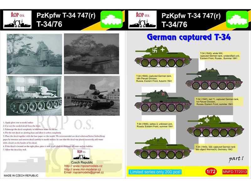 Pzkpfw T-34 747(R) T34/76 - German Captured T-34 - zdjęcie 1 Pzkpfw T-34 747(R) T34/76 - German Captured T-34 - zdjęcie 1