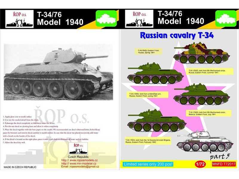 T-34/76 Model 1940 - Russian Cavalry T-34 - zdjęcie 1 T-34/76 Model 1940 - Russian Cavalry T-34 - zdjęcie 1