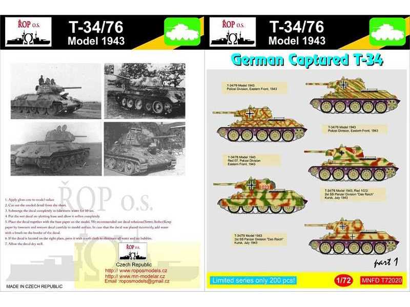 T-34/76 Model 1943 - German Captured T-34 - zdjęcie 1 T-34/76 Model 1943 - German Captured T-34 - zdjęcie 1