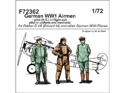 German WWi Airmen - 2 Pilot + Mechanic - zdjęcie 1
