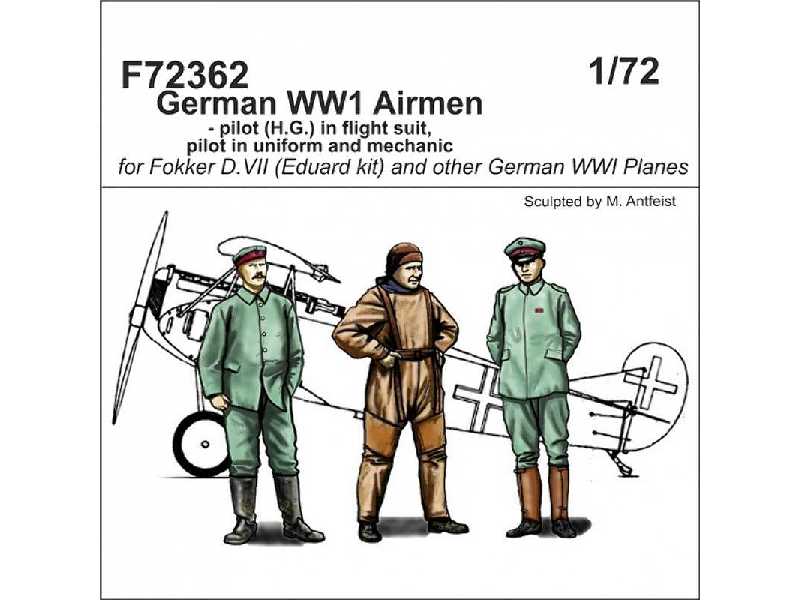 German WWi Airmen - 2 Pilot + Mechanic - zdjęcie 1 German WWi Airmen - 2 Pilot + Mechanic - zdjęcie 1