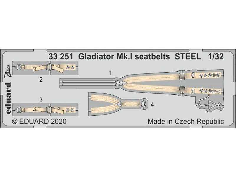 Gladiator Mk. I seatbelts STEEL 1/32 - zdjęcie 1 Gladiator Mk. I seatbelts STEEL 1/32 - zdjęcie 1