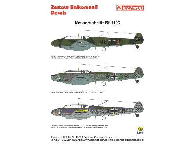 Kalkomania - Messerschmitt Bf 110C - zdjęcie 2