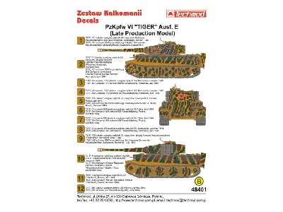 Kalkomania - Pz.Kpfw.VI Tiger Ausf.E (Late Production Model) - zdjęcie 2